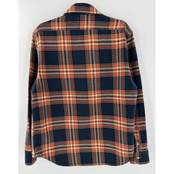 Taylor Stitch The Ledge Shirt 40 M Rust Plaid Navy Heavyweight Flannel - Picture 3 of 8